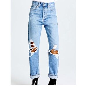 Classic Blue Distressed Women's Jeans